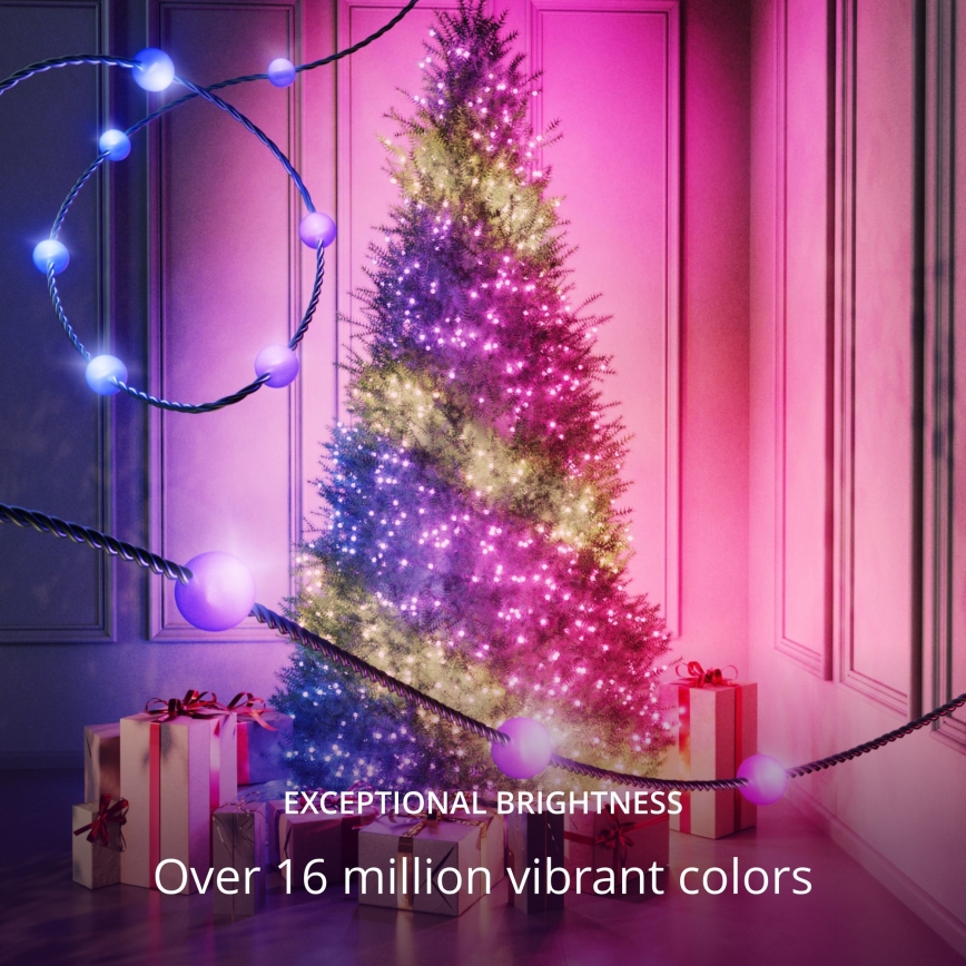 Twinkly TWKP100RGB-G - LED RGB Himmennettävä jouluverho LED 8 m USB Wi-Fi