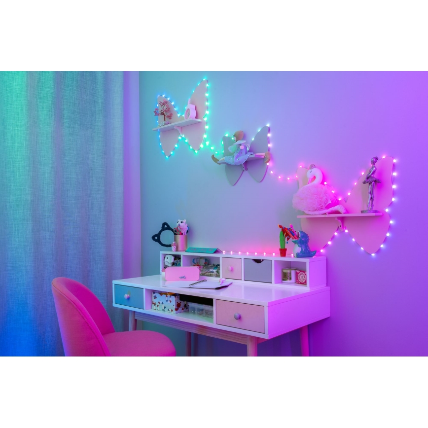 Twinkly - LED RGB Himmennettävä Jouluketju CANDIES 100xLED 8 m USB Wi-Fi