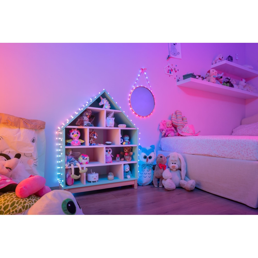 Twinkly - LED RGB Himmennettävä Jouluketju CANDIES 200xLED 14 m USB Wi-Fi