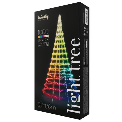 Twinkly - LED RGBW himmennettävä ulkokäyttöinen joulukuusi LIGHT TREE 1000xLED 6 m IP44 Wi-Fi