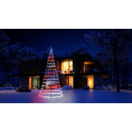 Twinkly - LED RGBW himmennettävä ulkokäyttöinen joulukuusi LIGHT TREE 1000 LEDiä 6 m IP44 Wi-Fi