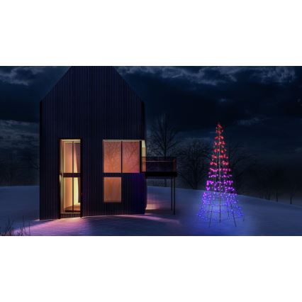 Twinkly - LED RGBW himmennettävä ulkokäyttöön tarkoitettu joulukuusi LIGHT TREE 300xLED 2m IP44 Wi-Fi