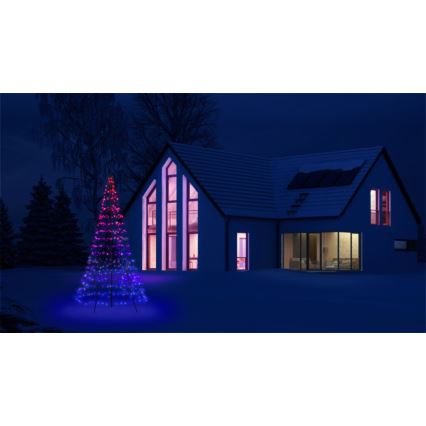 Twinkly - LED RGBW Himmennettävä ulko joulukuusi LIGHT TREE 450xLED 3m IP44 Wi-Fi