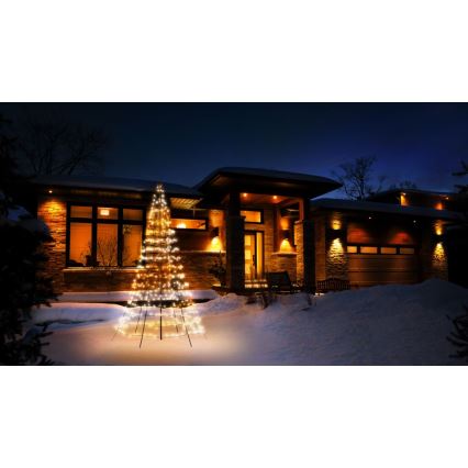 Twinkly - LED RGBW Himmennettävä ulko joulukuusi LIGHT TREE 450xLED 3m IP44 Wi-Fi