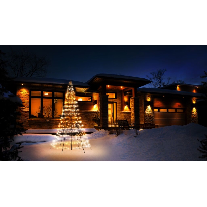 Twinkly - LED RGBW Himmennettävä ulko joulukuusi LIGHT TREE 450xLED 3m IP44 Wi-Fi