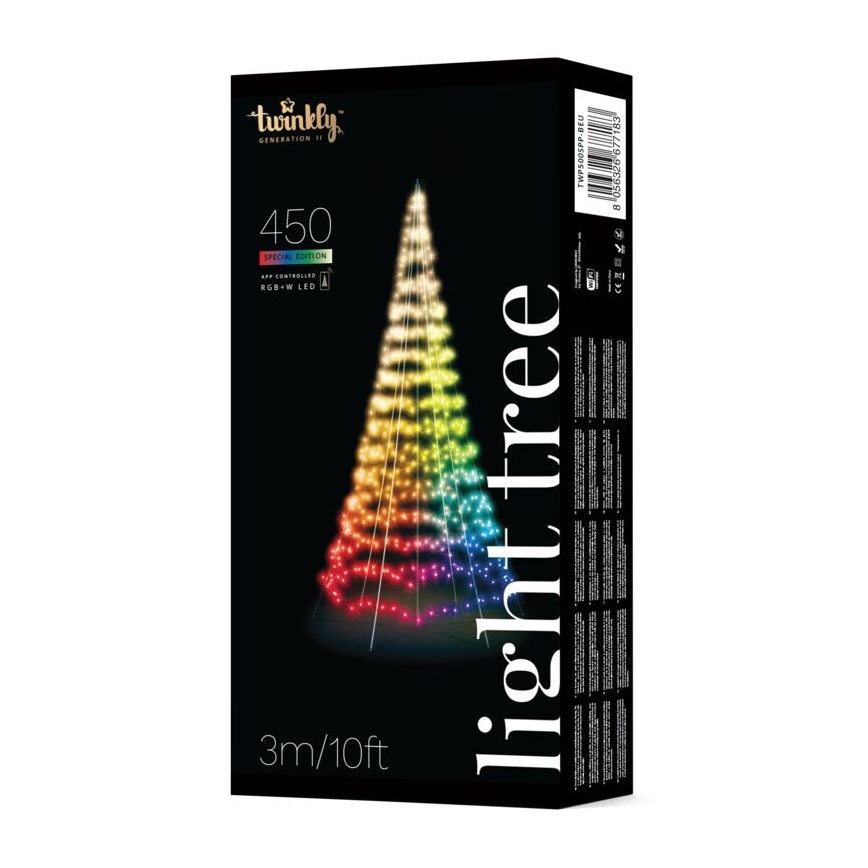 Twinkly - LED RGBW Himmennettävä ulko joulukuusi LIGHT TREE 450xLED 3m IP44 Wi-Fi