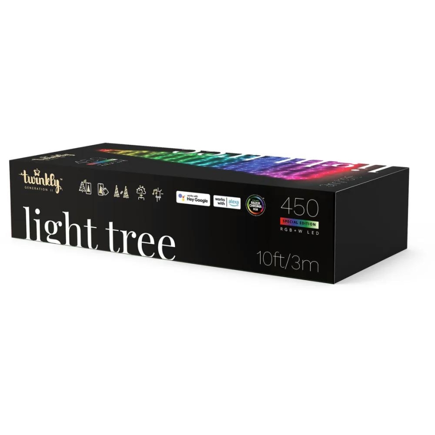 Twinkly - LED RGBW Himmennettävä ulko joulukuusi LIGHT TREE 450xLED 3m IP44 Wi-Fi