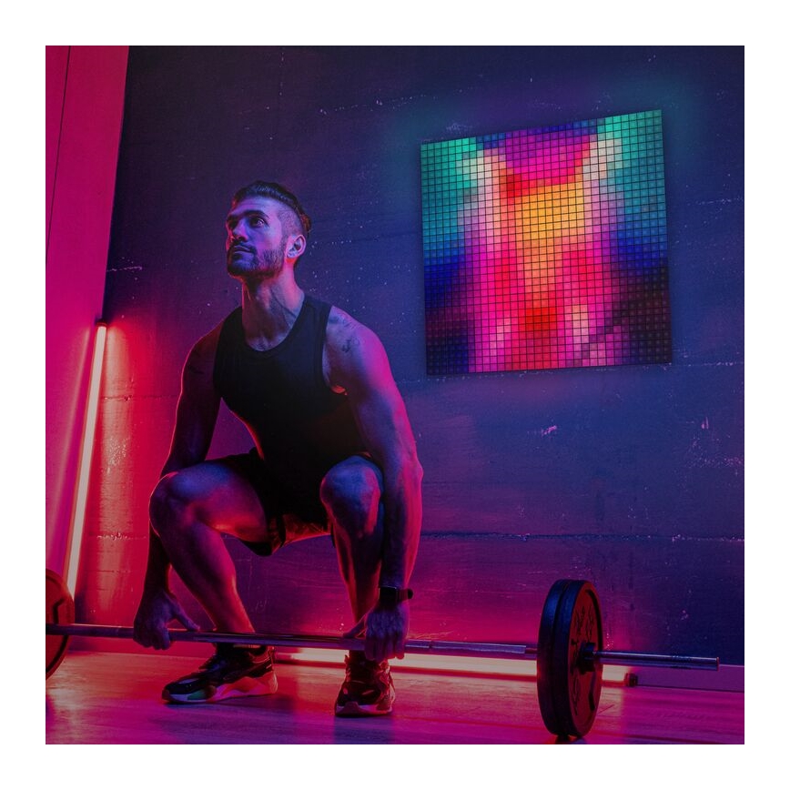 Twinkly - LED RGB Himmennyspaneeli SQUARES 64xLED 16x16 cm Wi-Fi