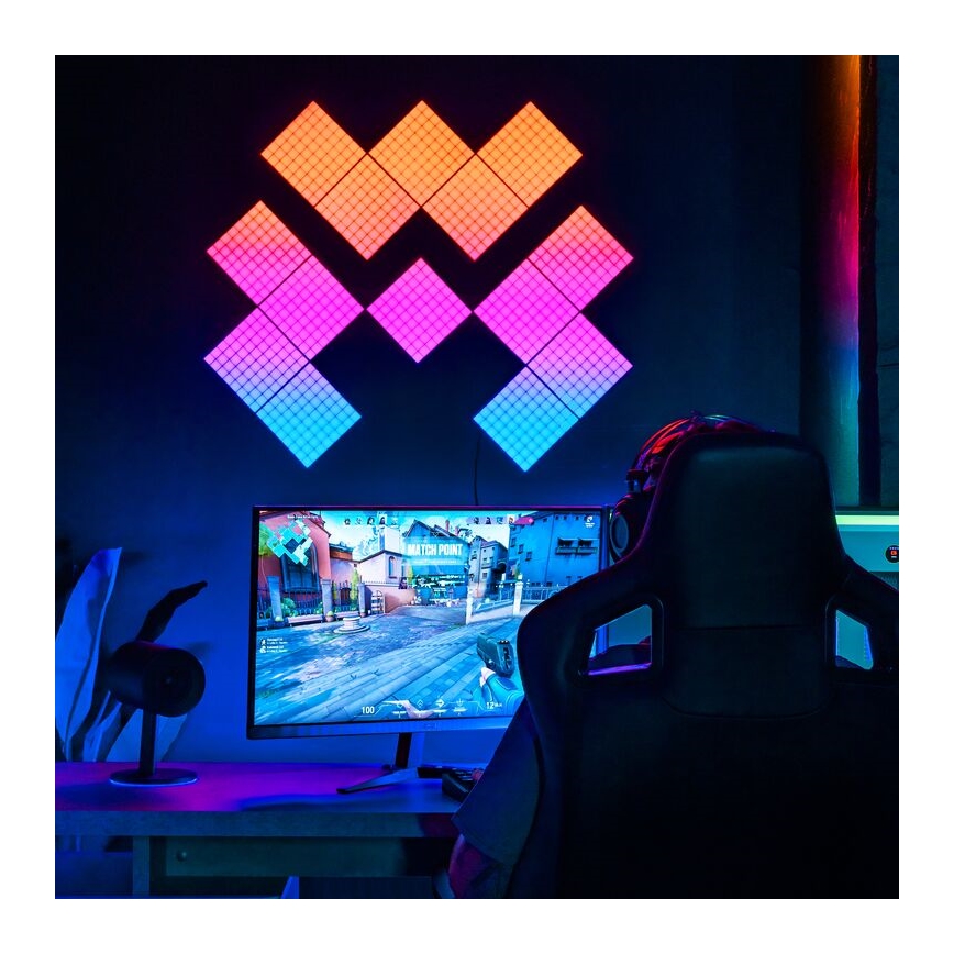 Twinkly - LED RGB Himmennyspaneeli SQUARES 64xLED 16x16 cm Wi-Fi