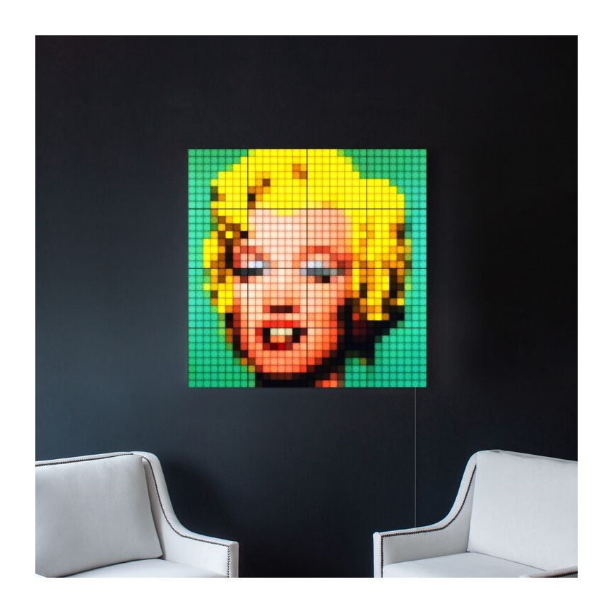 Twinkly - LED RGB Himmennyspaneeli SQUARES 64xLED 16x16 cm Wi-Fi