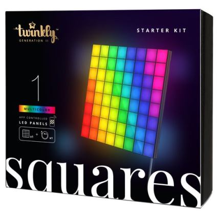 Twinkly - LED RGB Himmennyspaneeli SQUARES 64xLED 16x16 cm Wi-Fi