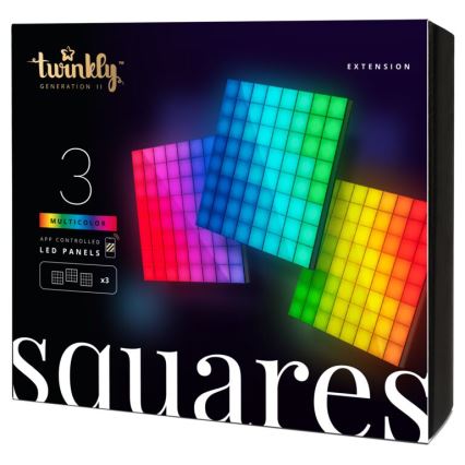 Twinkly - SETTI 3xLED RGB Himmennyspaneeli SQUARES 64xLED 16x16 cm Wi-Fi
