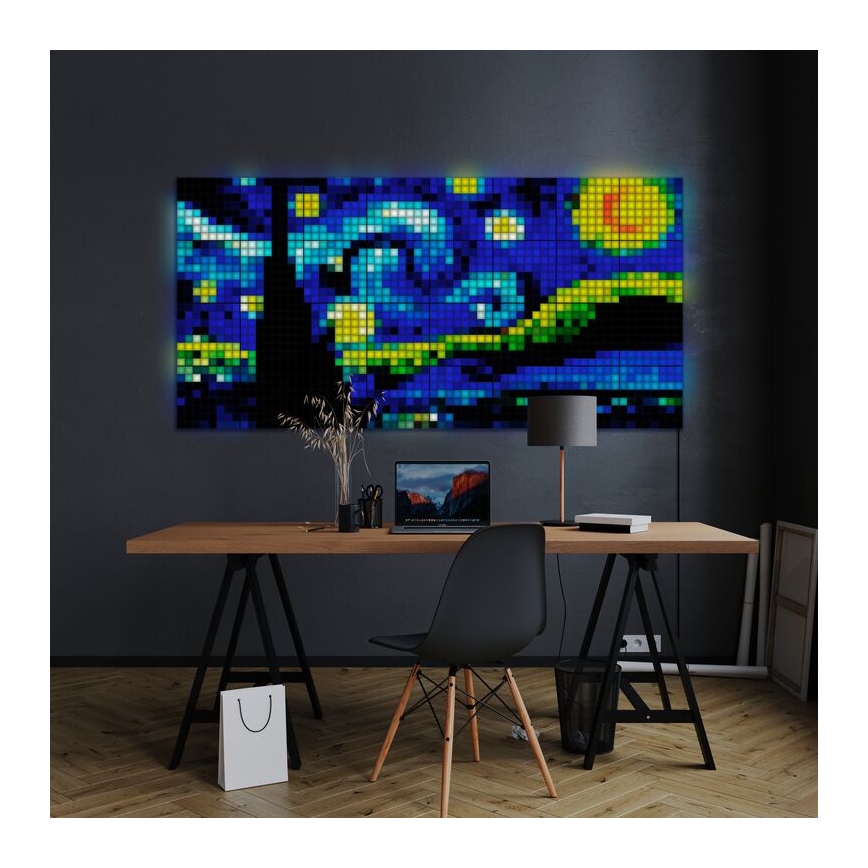 Twinkly - SETTI 6xLED RGB Himmennyspaneeli SQUARES 64xLED 16x16 cm Wi-Fi