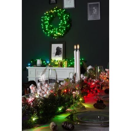 Twinkly - LED RGB Himmennettävä jouluseppele PRE-LIT WREATH 50xLED halkaisija 61cm Wi-Fi
