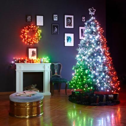Twinkly - LED RGB Himmennettävä jouluseppele PRE-LIT WREATH 50xLED halkaisija 61cm Wi-Fi