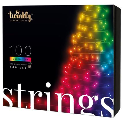 Twinkly - LED RGB Himmennettävä ulko Jouluketju STRINGS 100xLED 11,5m IP44 Wi-Fi
