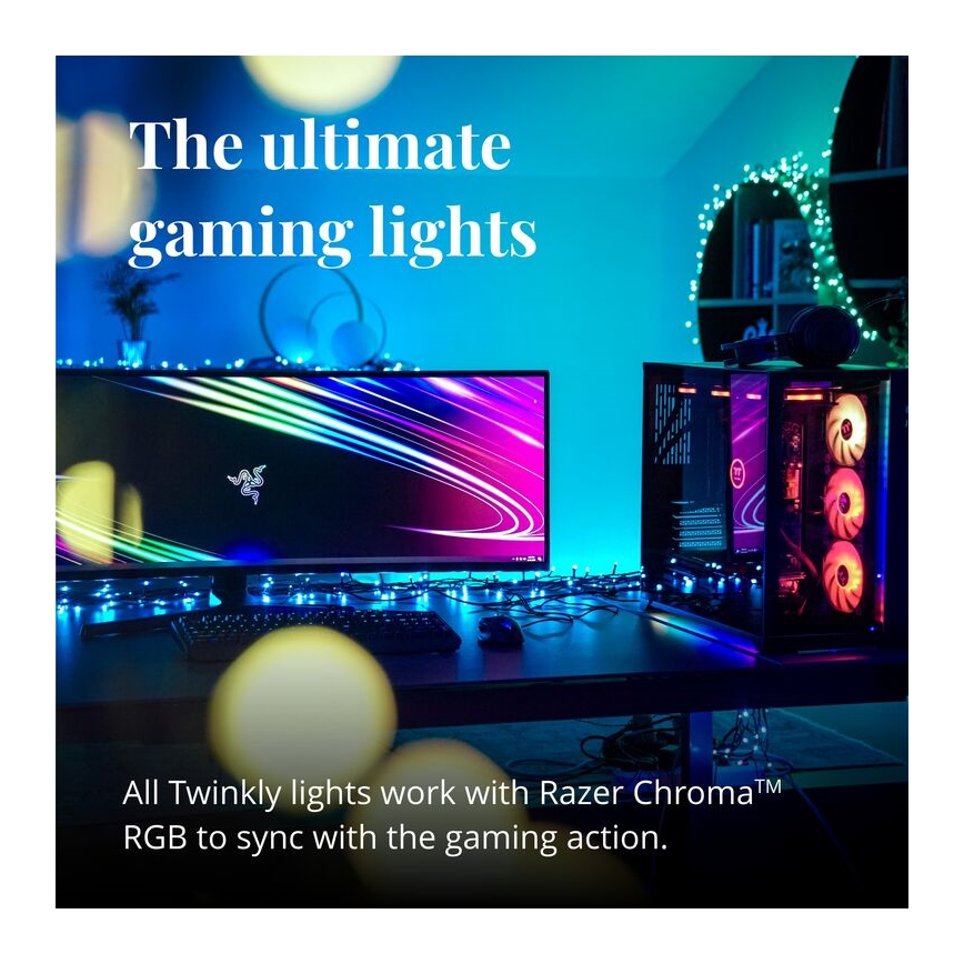 Twinkly - LED RGBW Himmennettävä ulko Jouluketju STRINGS 250xLED 23,5m IP44 Wi-Fi