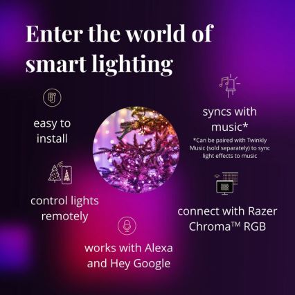 Twinkly - LED RGBW Himmennettävä ulko Jouluketju STRINGS 250xLED 23,5m IP44 Wi-Fi