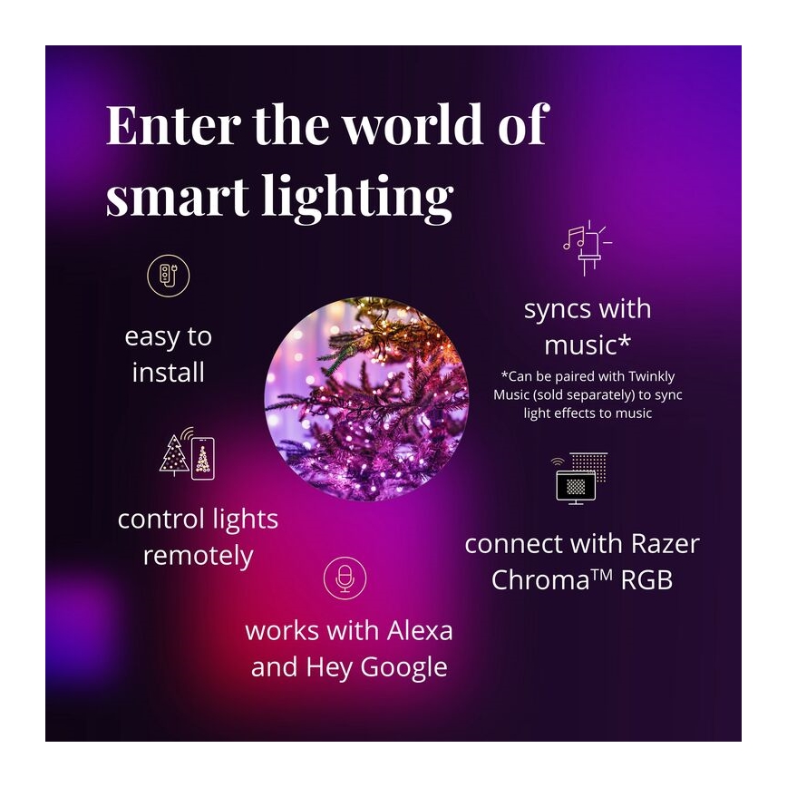 Twinkly - LED RGBW Himmennettävä ulko Jouluketju STRINGS 250xLED 23,5m IP44 Wi-Fi