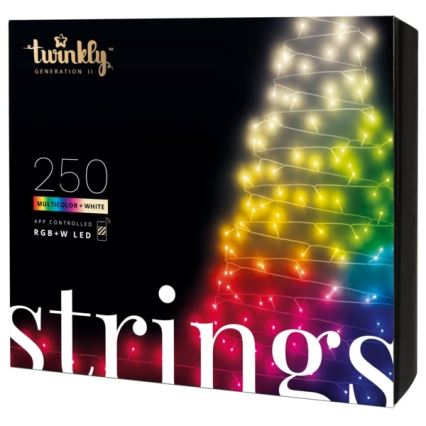 Twinkly - LED RGBW Himmennettävä ulko Jouluketju STRINGS 250xLED 23,5m IP44 Wi-Fi