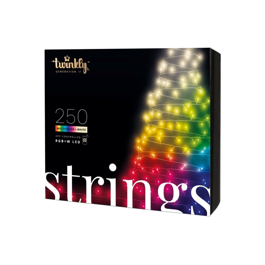 Twinkly - LED RGBW Himmennettävä ulko Jouluketju STRINGS 250xLED 23,5m IP44 Wi-Fi