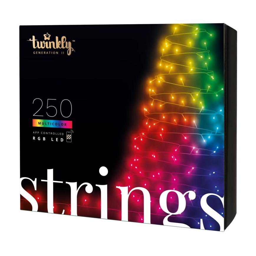 Twinkly - LED RGB Himmennettävä ulko Jouluketju STRINGS 250xLED 23,5m IP44 Wi-Fi