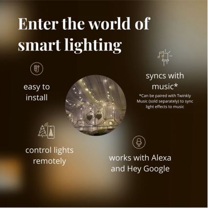 Twinkly - LED Himmennettävä ulko Jouluketju STRINGS 400xLED 35,5m IP44 Wi-Fi