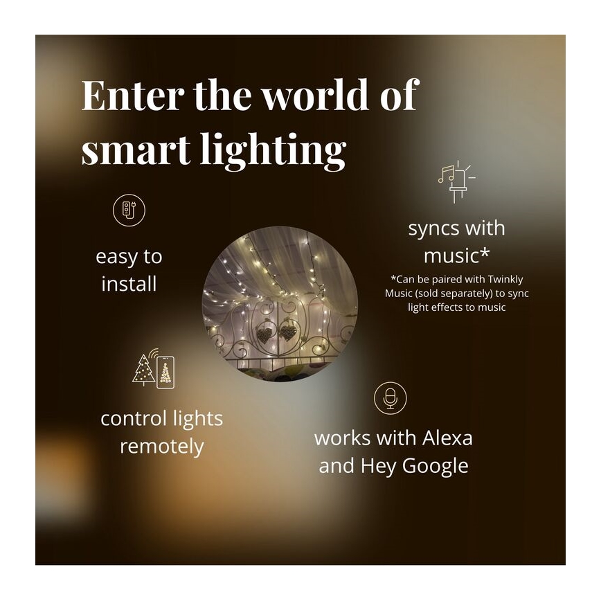 Twinkly - LED Himmennettävä ulko Jouluketju STRINGS 400xLED 35,5m IP44 Wi-Fi