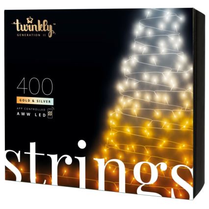 Twinkly - LED Himmennettävä ulko Jouluketju STRINGS 400xLED 35,5m IP44 Wi-Fi