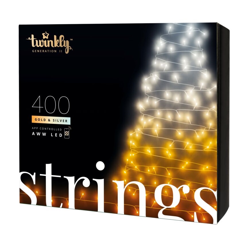 Twinkly - LED Himmennettävä ulko Jouluketju STRINGS 400xLED 35,5m IP44 Wi-Fi