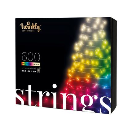 Twinkly - LED RGBW Himmennettävä ulko Jouluketju STRINGS 600xLED 51,5m IP44 Wi-Fi