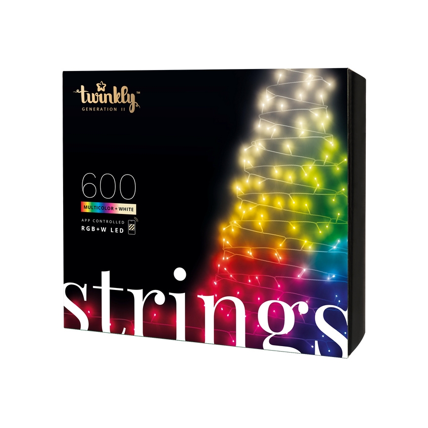 Twinkly - LED RGBW Himmennettävä ulko Jouluketju STRINGS 600xLED 51,5m IP44 Wi-Fi