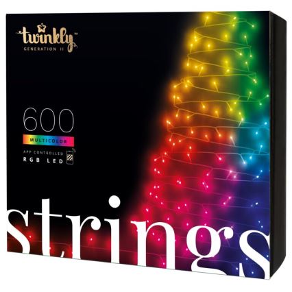 Twinkly - LED RGB Himmennettävä ulko Jouluketju STRINGS 600xLED 51,5m IP44 Wi-Fi