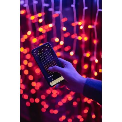 Twinkly - LED RGBW Himmennettävä ulko Valoverho CURTAIN 210xLED 6,1m IP44 Wi-Fi