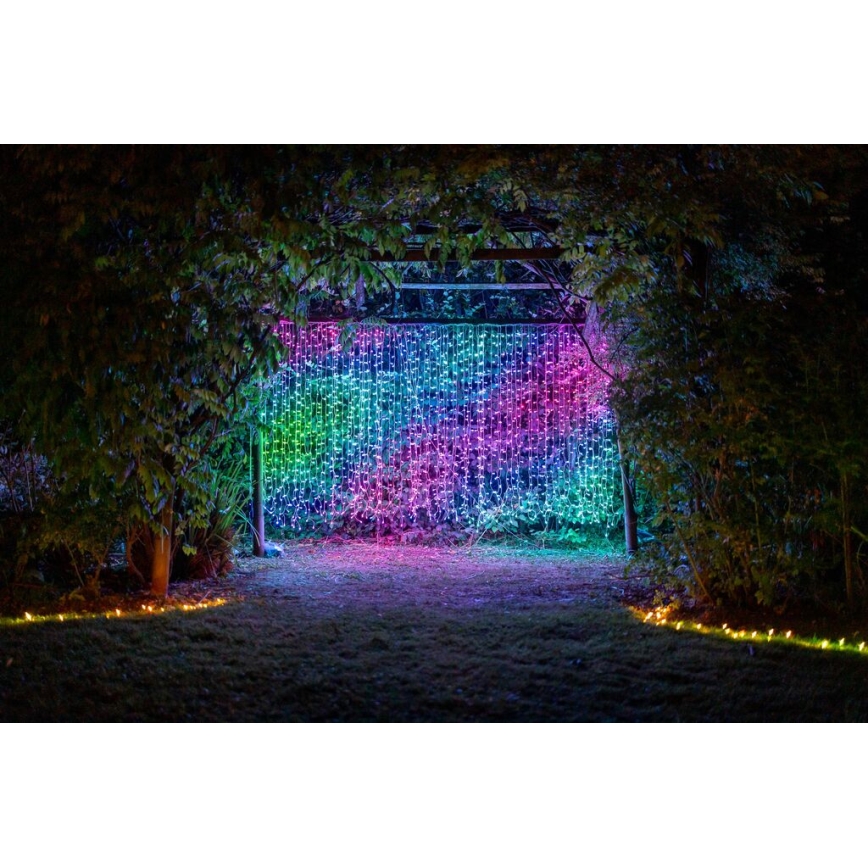 Twinkly - LED RGBW Himmennettävä ulko Valoverho CURTAIN 210xLED 6,1m IP44 Wi-Fi