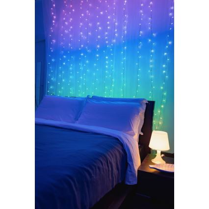 Twinkly - LED RGBW Himmennettävä ulko Valoverho CURTAIN 210xLED 6,1m IP44 Wi-Fi