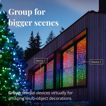 Twinkly - LED RGBW Himmennettävä ulko Valoverho CURTAIN 210xLED 6,1m IP44 Wi-Fi