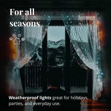 Twinkly - LED RGBW Himmennettävä ulko Valoverho CURTAIN 210xLED 6,1m IP44 Wi-Fi