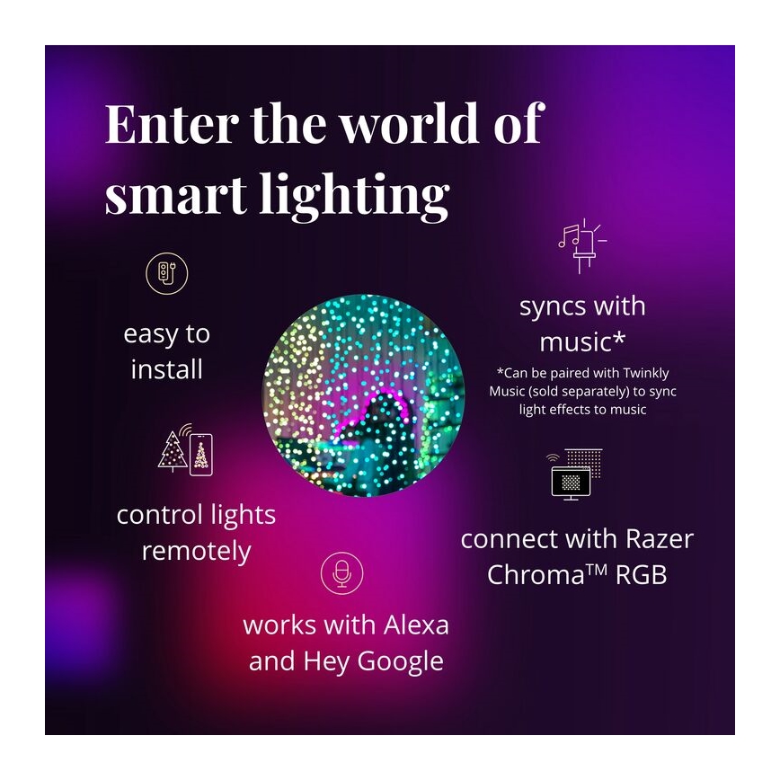 Twinkly - LED RGBW himmennettävä ulkokäyttöön tarkoitettu joulukoristeverho CURTAIN 210xLED 6,1m IP44 Wi-Fi
