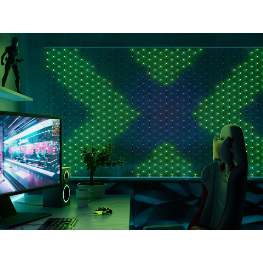 Twinkly TWW480STP-TEU - LED RGB Himmennettävä jouluverho LED 1x1m Wi-Fi