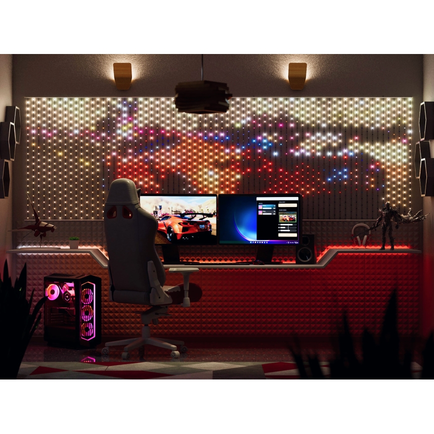 Twinkly TWW480STP-TEU - LED RGB Himmennettävä jouluverho LED 1x1m Wi-Fi