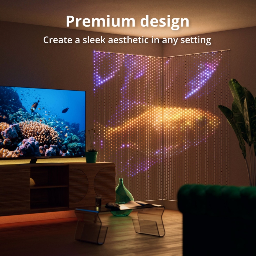 Twinkly TWW480STP-TEU - LED RGB Himmennettävä jouluverho LED 1x1m Wi-Fi