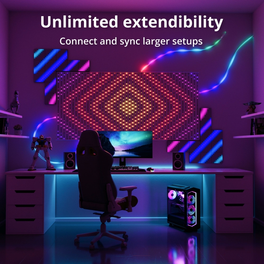 Twinkly TWW480STP-TEU - LED RGB Himmennettävä jouluverho LED 1x1m Wi-Fi