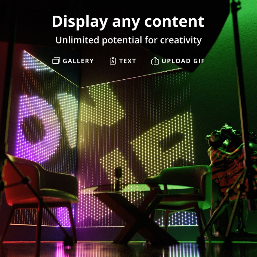 Twinkly TWW480STP-TEU - LED RGB Himmennettävä jouluverho LED 1x1m Wi-Fi