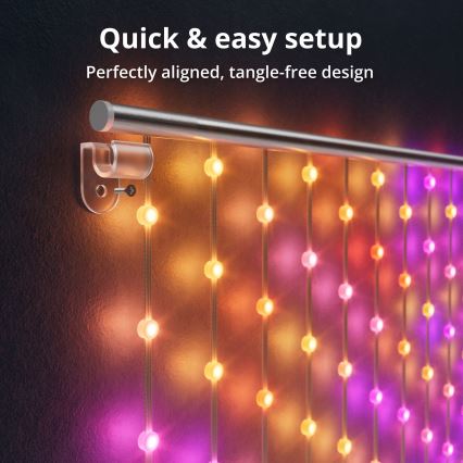 Twinkly TWW480STP-TEU - LED RGB Himmennettävä jouluverho LED 1x1m Wi-Fi