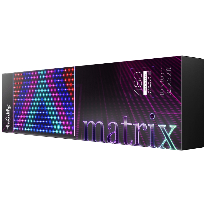 Twinkly TWW480STP-TEU - LED RGB Himmennettävä jouluverho LED 1x1m Wi-Fi