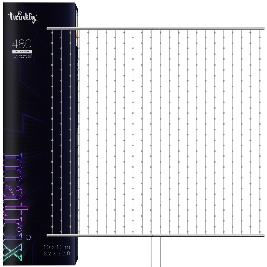 Twinkly TWW480STP-TEU - LED RGB Himmennettävä jouluverho LED 1x1m Wi-Fi