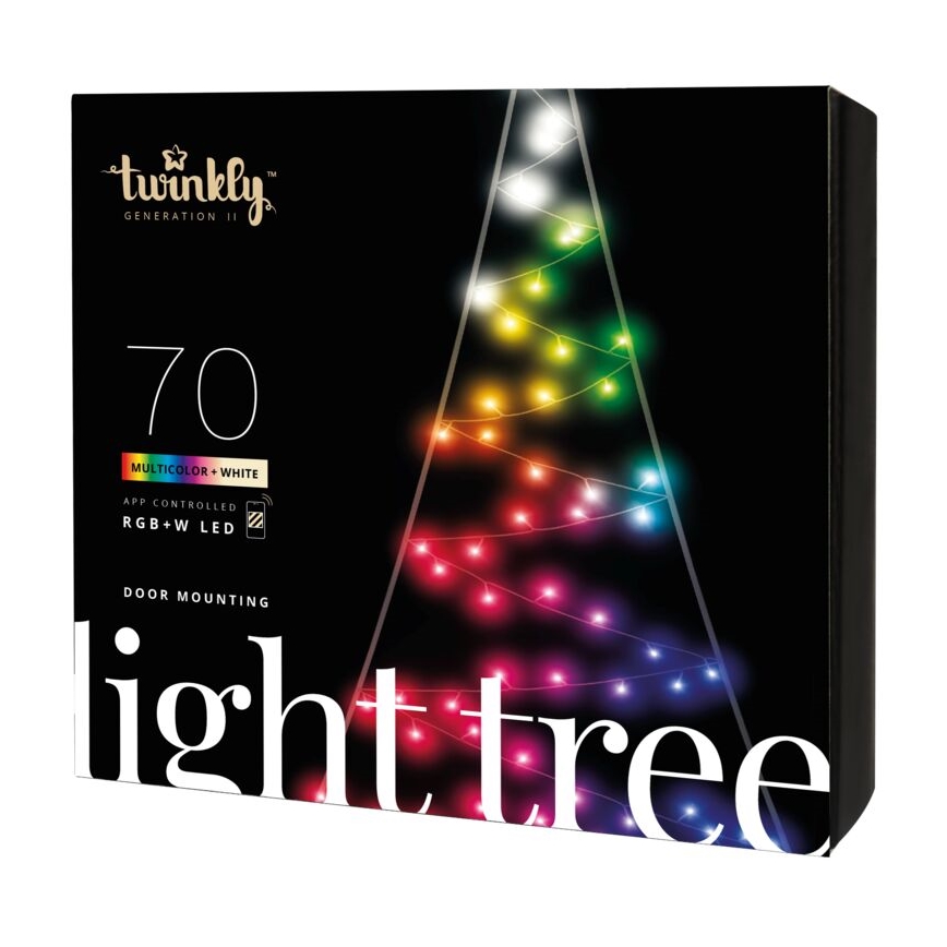 Twinkly - LED RGBW himmennettävä ulkokäyttöön tarkoitettu joulukuusi LIGHT TREE 70xLED IP44 Wi-Fi