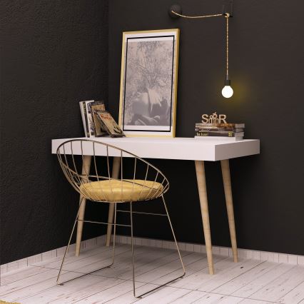 Työpöytä VERONIKA 74x100 cm valkoinen/beige