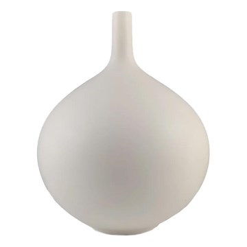 Tyylikäs keramiikkamaljakko 24 cm, valkoinen
